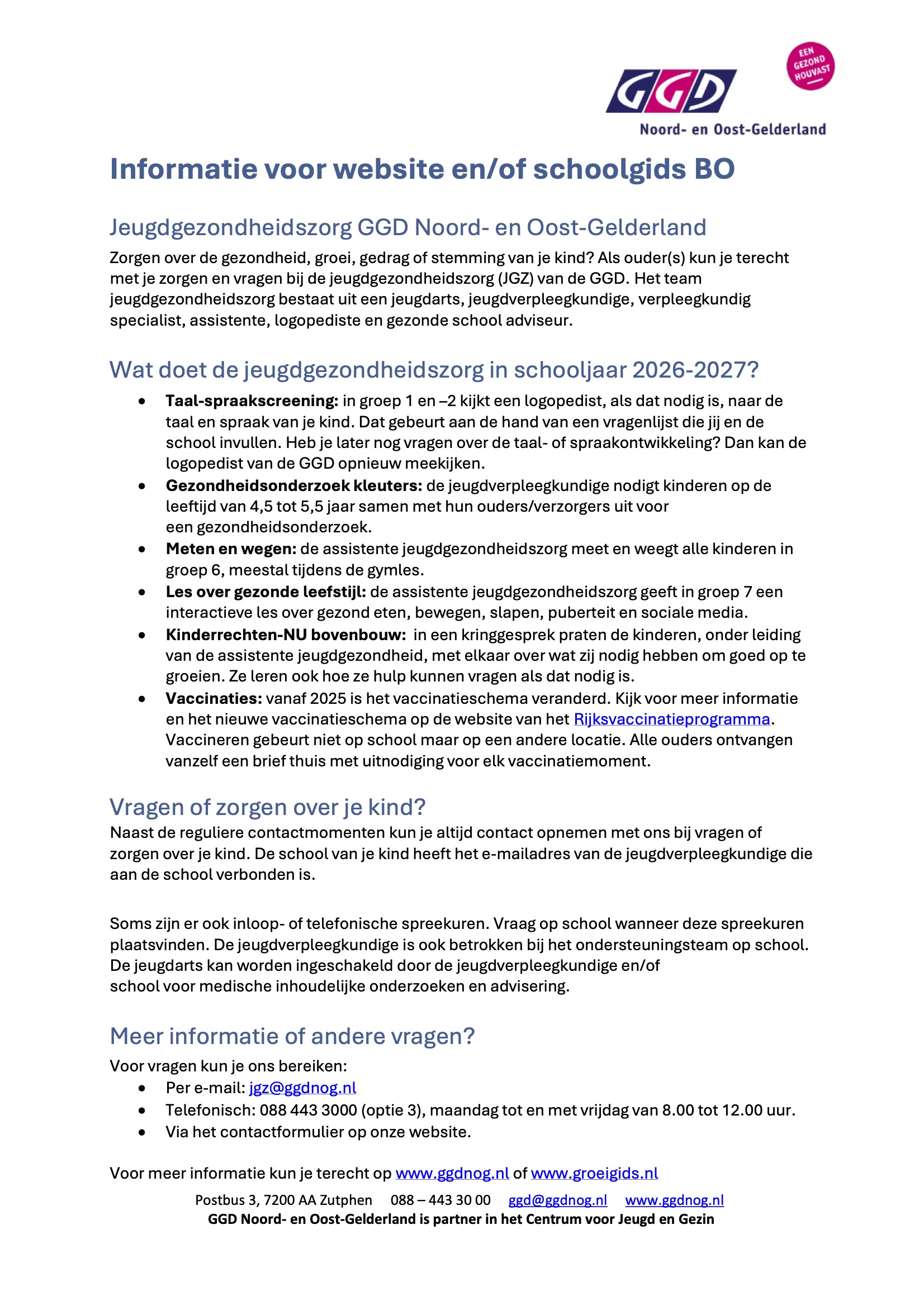 BO informatie voor website en of schoolgids 2026 2027